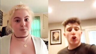 Busty teentager making tiktok compilation