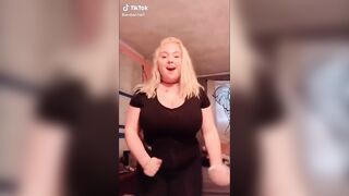 Busty teentager making tiktok compilation