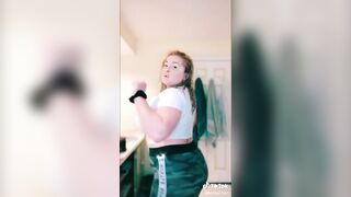 Busty teentager making tiktok compilation