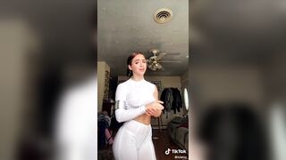 TikTok Hot Teen See through No Bra Braless Tits Nipples