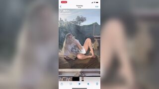 TikTok pussy slip upskirt no knickers voyeur