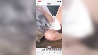 TikTok pussy slip upskirt no knickers voyeur