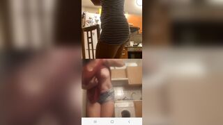 Flashing boobs, sexy ass bikini live on facebook, Romanian