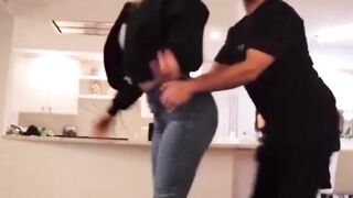 YouTuber Humps Girlfriend with Big Tits and Tight Jeans