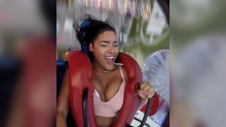 Latina bounce on park attraction