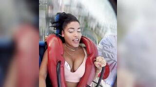 Latina bounce on park attraction