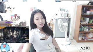 Twitch streamer japanese flashing perfect shape boobs in an exciting way