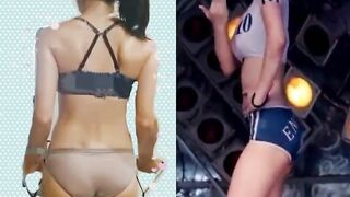 Spy fit asian sexy wife Mrs Hack exercise sex fap to music