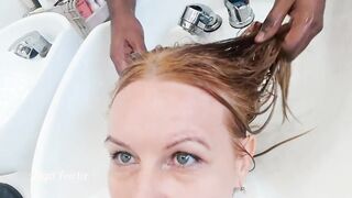 Sensual Washing Hair and Massage in Hair Salon. Touching of Master Bring me Orgasm. Tik Tok