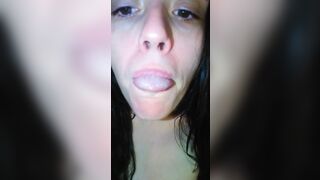 PinkMoonLust has Mouth Spit Drool Fetish Custom Video Order! Paid Slut GAGS HARD to make Saliva Fast