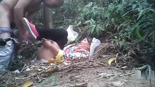 Mature asian street prostitute fuckt in the woods