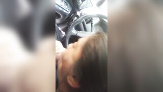 Friend’s wife blows me in car