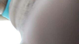 Angie Latina Big Boobs and Wet Cameltoe Fingering Hard alone in Home