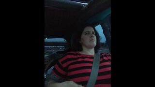 Playing with my Tits while Driving