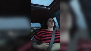 Playing with my Tits while Driving