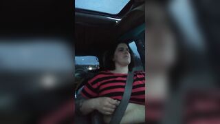 Playing with my Tits while Driving