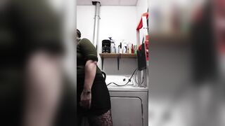 MILF Dildo her Wet Pussy and Cums in back Room at Work