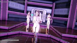 R18 MMD PinkCat Nude Dance Nyotengu Ayane Kasumi Marie Rose