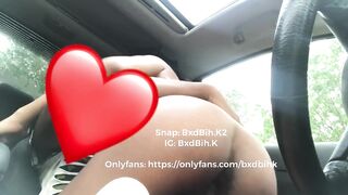 POV Car Sex: Sexy Fat Ass Brownskin 18 Year old Girl Riding Dick in Car