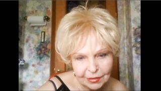 Elegant elderly lady shows herself on Skype