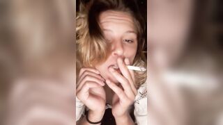 Smoking School Girl Gets Horny with Jack Rabbit