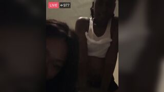 Ebony Lesbian Couple has Sex in Front of their Bestfriend on Facebook Live