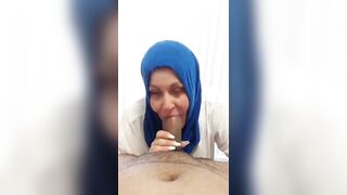 Arab awesome hijab blowjob