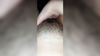 CHECK OUT MY SUPER WET TIGHT HAIRY PUSSY WHILE I FINGER IT CLOSE UP