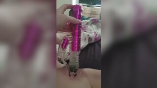 Tinder slut playing with dildo