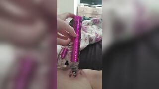 Tinder slut playing with dildo