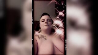 Smoking Topless with Snapchat Filter