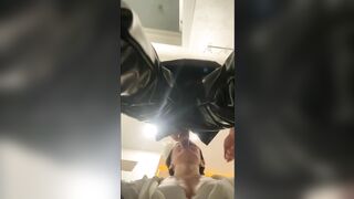 A Man Fucked a Secretary in the Mouth with a Big Juicy Dick in the Office Toilet. Deep Throat Blowjo