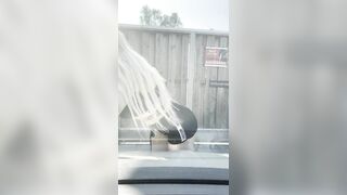 Tits Shaking Car Windows Washing!!!