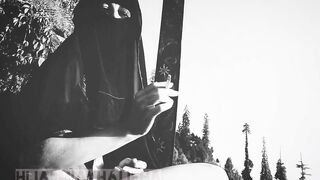 تحديات مراهقة وقحة | Lewd Pakistani Teen in niqab and lingerie Smoking on terrase in mountains