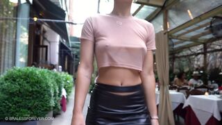 See-through top in public