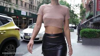 See-through top in public