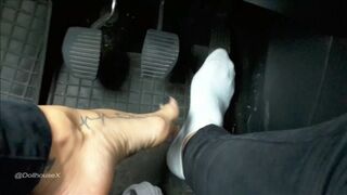 Hot Little Feet Tease On A Car Dashboard Preview