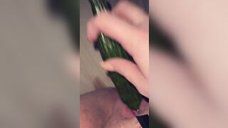 Swiss girl fucks herself with a cucumber