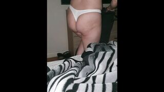 Steo mom Perfect Round Ass in White Thong Pounding Hard step son dick