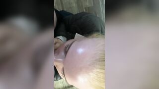 Blonde best friend sucks me off quick before bf comes home