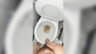 POV Guy peeing in the morning