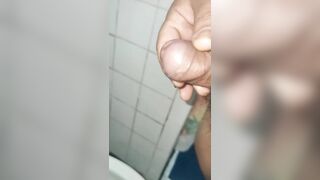 POV Guy peeing in the morning