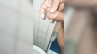 POV Guy peeing in the morning