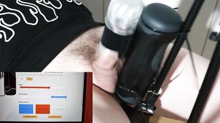 Wife edging his cock remotely