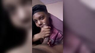 Ebony teen sucks dick for gas money to boyfriend house