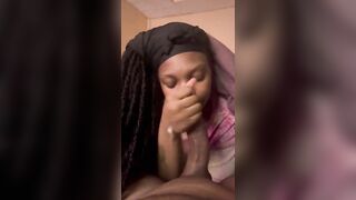 Ebony teen sucks dick for gas money to boyfriend house