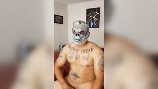 Monster Frankenstein Zombie uses fleshlight for a blowjob part 2