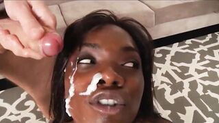 SEXY AMATEUR EBONY GETS MUTIPLE FACIAL CUMSHOT