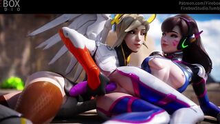 Overwatch Mercy & D.Va Dildo Cum Twitch **firebox Studio** Blizzard