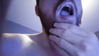 Sponsored video #10: (FOR LMM) Pissing on myself and wiping my cum all over my face, mouth and beard